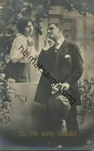 Liebespaar - O Du mein Glück! - Foto-AK gel. 1916