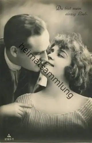 Liebespaar - Du bist mein einzig Lieb - Foto-AK 20er Jahre