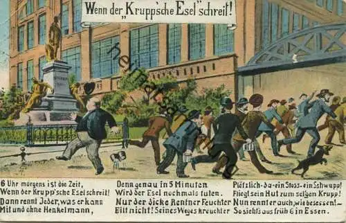Essen - Wenn der Kruppsche Esel schreit - Feldpost gel. 1916