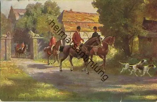 Jagd - Jagdhunde - Jäger - Pferde - signiert R. Kämmerer