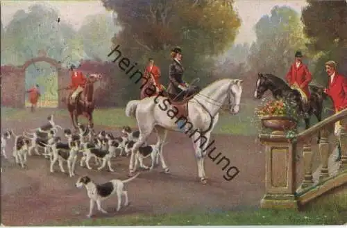 Jagd - Jagdhunde - Jäger - Pferde - signiert R. Kämmerer