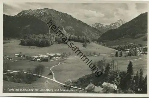Partie bei Ruhpolding mit Rauschberg und Sonntagshorn - Foto-AK 30er Jahre - Verlag G. Grainer Traunstein