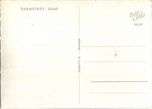 Darmstadt - Schloss - Strassenbahn - Foto-Ansichtskarte - Verlag Kaufhof AG Darmstadt