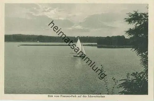 Blick vom Fontane-Park auf den Scharmützelsee - Verlag J. Goldiner Berlin 30er Jahre