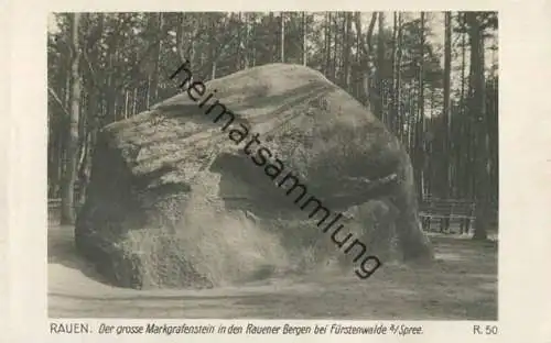 Rauen - Der grosse Markgrafenstein in den Rauener Bergen bei Fürstenwalde - Foto-AK 30er Jahre - Verlag Ludwig Walter Be