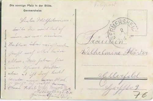 Germersheim - Die sonnige Pfalz in der Blüte - Verlag Hepp Mannheim - Feldpost