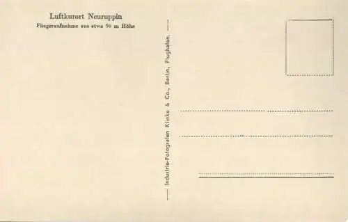 Neuruppin - Fliegeraufnahme aus 90m Höhe - Foto-AK 30er Jahre - Verlag Klinke & Co. Berlin