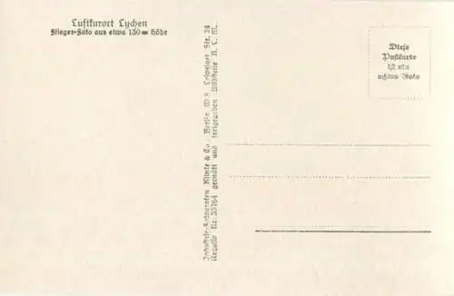 Lychen - Flieger-Foto aus 130m Höhe - Foto-AK 30er Jahre - Verlag Klinke & Co. Berlin