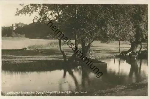 Lychen - Am Oberpfuhl mit Blick auf die Knippscheere - Foto-AK 30er Jahre - Verlag J. Goldiner Berlin