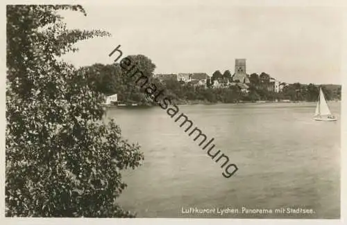Lychen - Panorama mit Stadtsee - Foto-AK 30er Jahre - Verlag J. Goldiner Berlin