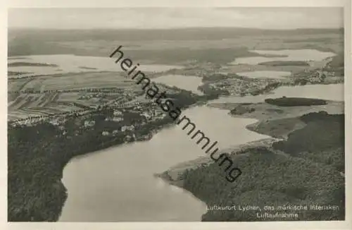 Lychen - Fliegeraufnahme - Foto-AK 30er Jahre - Verlag Ernst Schulz Buchhandlung Lychen