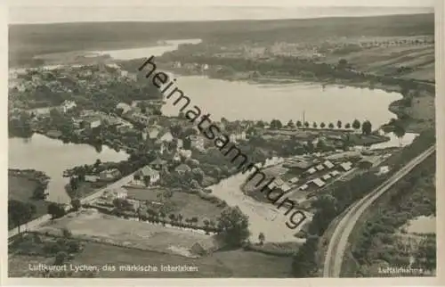 Lychen - Fliegeraufnahme - Foto-AK 30er Jahre - Verlag Ernst Schulz Buchhandlung Lychen