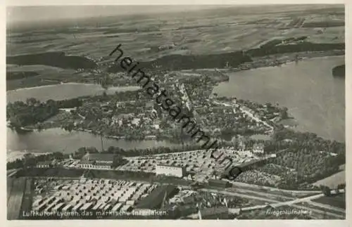 Lychen - Fliegeraufnahme - Foto-AK 30er Jahre - Verlag Ernst Schulz Buchhandlung Lychen