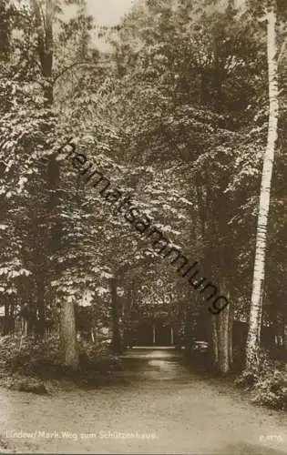 Lindow (Mark) - Weg zum Schützenhaus - Foto-AK 20er Jahre - Verlag G. Schroeter Lindow Buch- und Papierhandlung