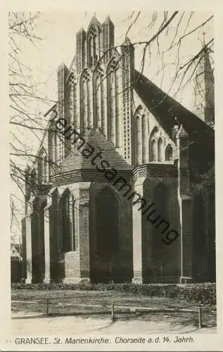 Gransee - St. Marienkirche - Chorseite - Foto-AK 30er Jahre - Verlag Ludwig Walter Berlin