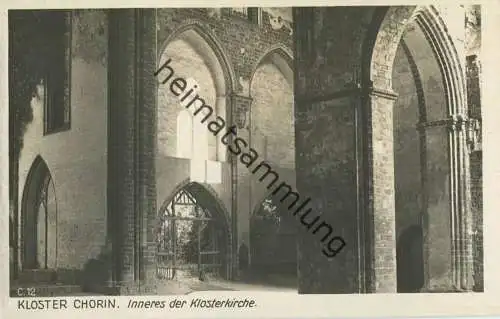 Koster Chorin - Inneres der Klosterkirche - Foto-AK 30er Jahre - Verlag Ludwig Walter Berlin