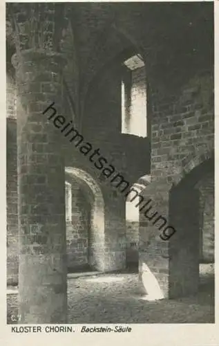 Koster Chorin - Backsteinsäule - Foto-AK 30er Jahre - Verlag Ludwig Walter Berlin