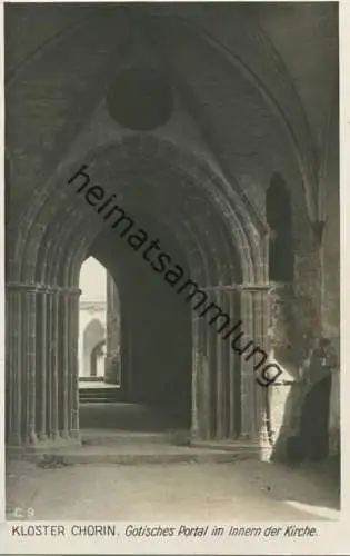 Koster Chorin - Gotisches Portal im Innern der Kirche - Foto-AK 30er Jahre - Verlag Ludwig Walter Berlin