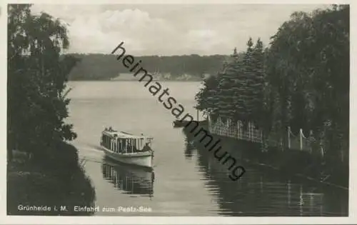 Grünheide i. M. - Einfahrt zum Peetz-See - Foto-AK 30er Jahre - Verlag W. Meyerheim Berlin