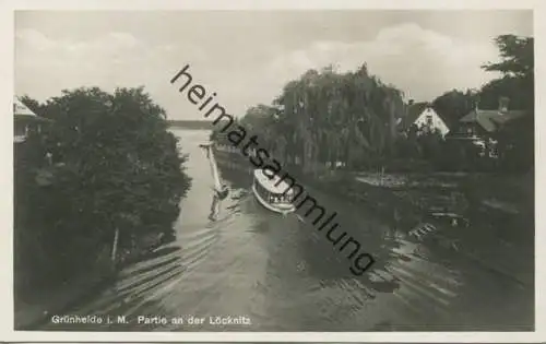 Grünheide i. M. - Partie an der Löcknitz - Foto-AK 30er Jahre - Verlag W. Meyerheim Berlin