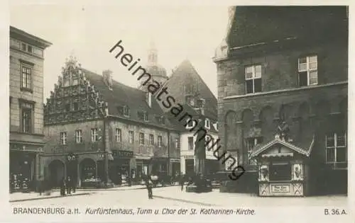 Brandenburg a. H. - Kurfürstenhaus - Turm und Chor der St. Katharinen Kirche - Foto-AK 30er Jahre - Verlag Ludwig Walter