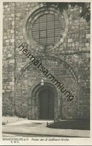 Brandenburg a. H. - Portal der St. Gotthard Kirche - Foto-AK 30er Jahre - Verlag Ludwig Walter Berlin