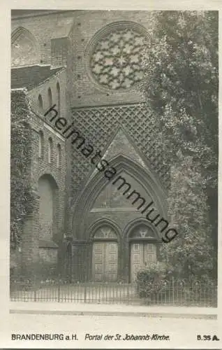 Brandenburg a. H. - Portal der St. Johannis Kirche - Foto-AK 30er Jahre - Verlag Ludwig Walter Berlin