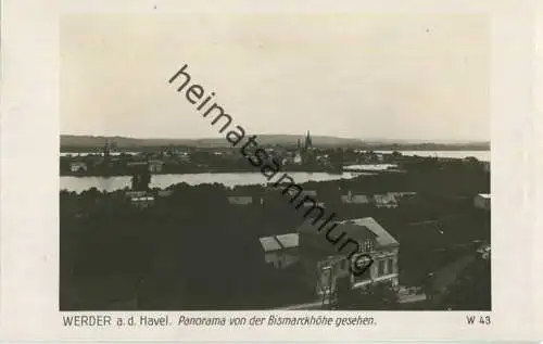 Werder an der Havel - Panorama von der Bismarckhöhe gesehen - Foto-AK 20er Jahre - Verlag Ludwig Walter Berlin