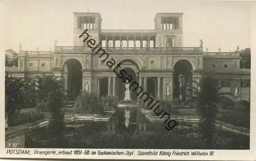 Potsdam-Sanssouci - Orangerie - Standbild König Friedrich Wilhelm IV - Foto-AK 30er Jahre - Verlag Ludwig Walter Berlin
