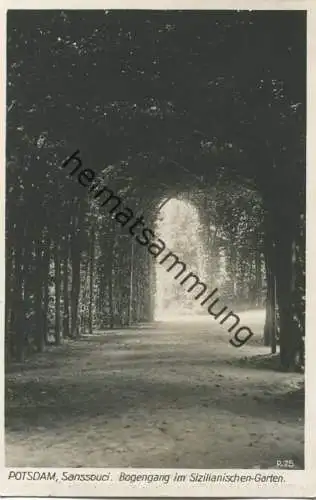 Potsdam - Sanssouci - Bogengang im Sizilianischen Garten - Foto-AK 30er Jahre - Verlag Ludwig Walter Berlin