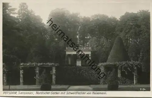 Potsdam Sanssouci - Nordischer Garten mit Schwertfechter von Heinemann - Foto-AK 20er Jahre - Verlag Ludwig Walter Berli