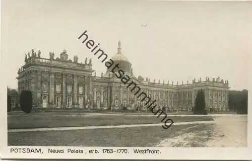 Potsdam - Neues Palais - Westfront - Foto-AK 30er Jahre - Verlag Ludwig Walter Berlin