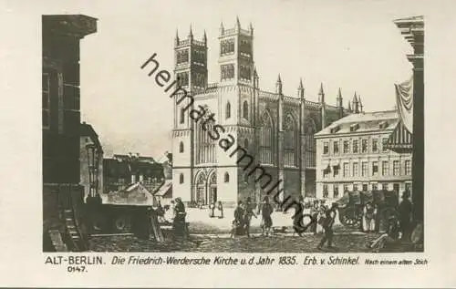 Berlin - Mitte - Friedrich-Werdersche Kirche um das Jahr 1835 - Verlag Ludwig Walter Berlin 30er Jahre