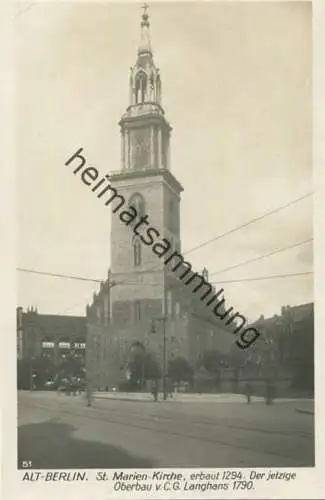 Berlin - Mitte - St. Marien-Kirche - Foto-AK 30er Jahre - Verlag Ludwig Walter Berlin