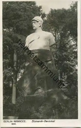 Berlin - Wannsee - Bismarck Denkmal - Foto-AK 30er Jahre - Verlag Ludwig Walter Berlin