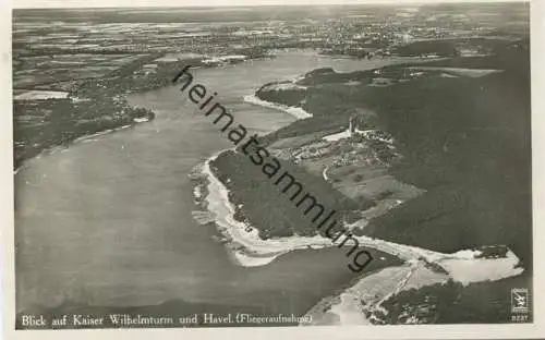 Berlin  - Blick auf Kaiser Wilhelmturm und Havel - Fliegeraufnahme - Foto-AK 30er Jahre - Verlag Klinke & Co. Berlin