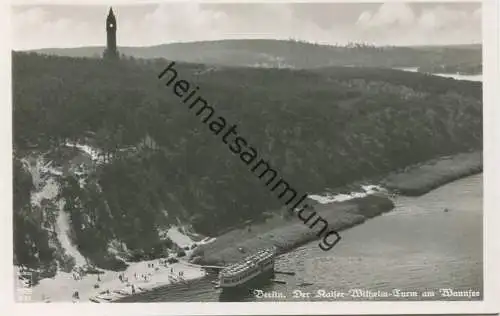 Berlin - Der Kaiser Wilhelm Turm am Wannsee - Fliegeraufnahme - Foto-AK 30er Jahre - Verlag Klinke & Co. Berlin