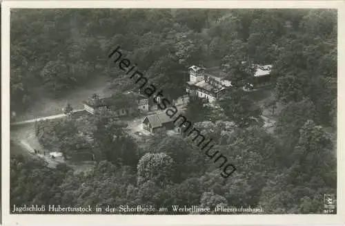 Werbellinsee - Jagdschloss Hubertusstock - Fliegeraufnahme - Foto-Ansichtskarte - Verlag Max Krusche Finow