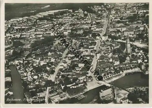 Rathenow - Flugzeugaufnahme - Foto-Ansichtskarte - Verlag Junkers Luftbild-Zentrale Leipzig