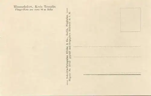 Himmelpfort - Flieger-Foto aus 90m Höhe - Foto-AK 30er Jahre - Verlag Klinke & Co. Berlin