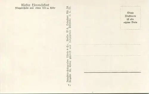 Himmelpfort - Flieger-Foto aus 100m Höhe - Foto-AK 30er Jahre - Verlag Klinke & Co. Berlin