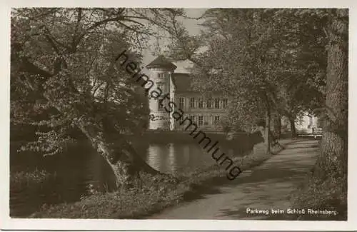 Parkweg beim Schloss Rheinsberg - Foto-AK 30er Jahre - Verlag Rudolf Lambeck Berlin-Grunewald