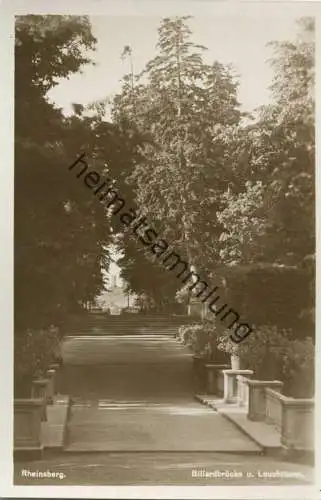 Rheinsberg - Billardbrücke und Leuchtturm - Foto-AK 30er Jahre - Verlag Rudolf Lambeck Berlin-Grunewald