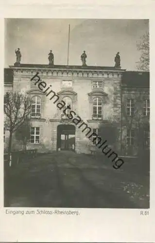 Eingang zum Schloss Rheinsberg - Foto-AK 30er Jahre - Verlag Ludwig Walter Berlin