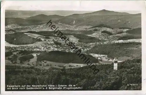 Lautertal-Gadernheim - Kaiserturm - Fliegeraufnahme - Foto-Ansichtskarte - Verlag Wilhelm Gerling Darmstadt