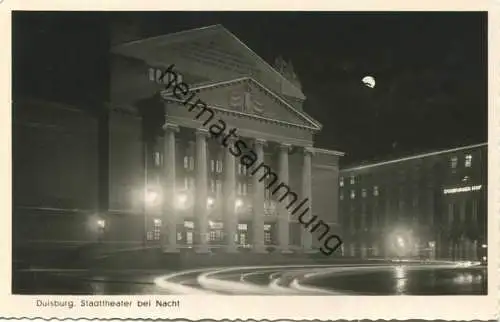 Duisburg - Stadttheater bei Nacht - Foto-AK 50er Jahre - Verlag Cramers Dortmund