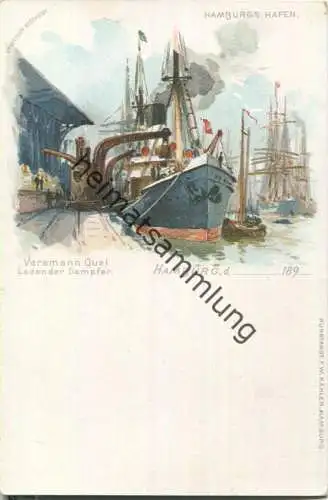 Hamburg - Hafen - Versmann Quai - Künstler-Ansichtskarte - Verlag F. W. Kähler Hamburg