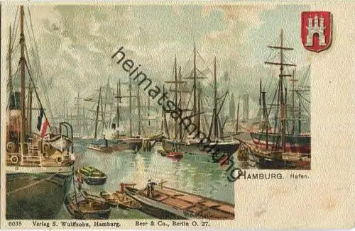 Hamburg - Hafen - Künstler-Ansichtskarte - Verlag F. Wulffsohn Hamburg