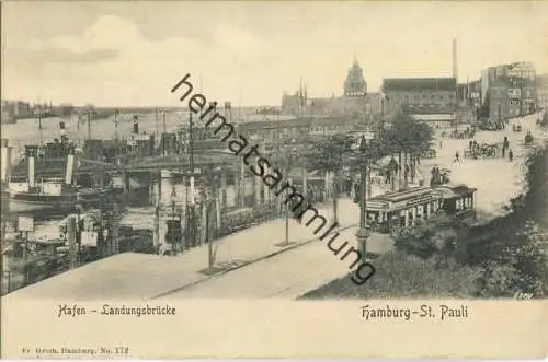 Hamburg - St. Pauli - Landungsbrücken - Straßenbahn - Verlag Fr. Groth Hamburg