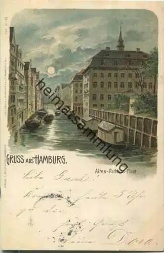 Hamburg - Altes Rathaus-Fleet - Verlag Kornsand & Co. Frankfurt